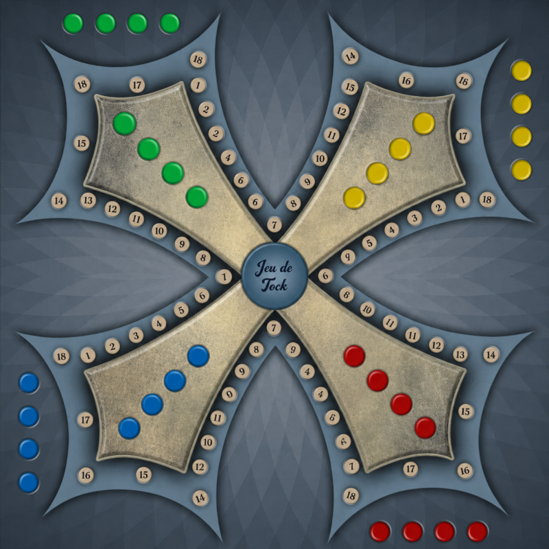 Tapis jeux de Tock bleu – 60 x 60 cm