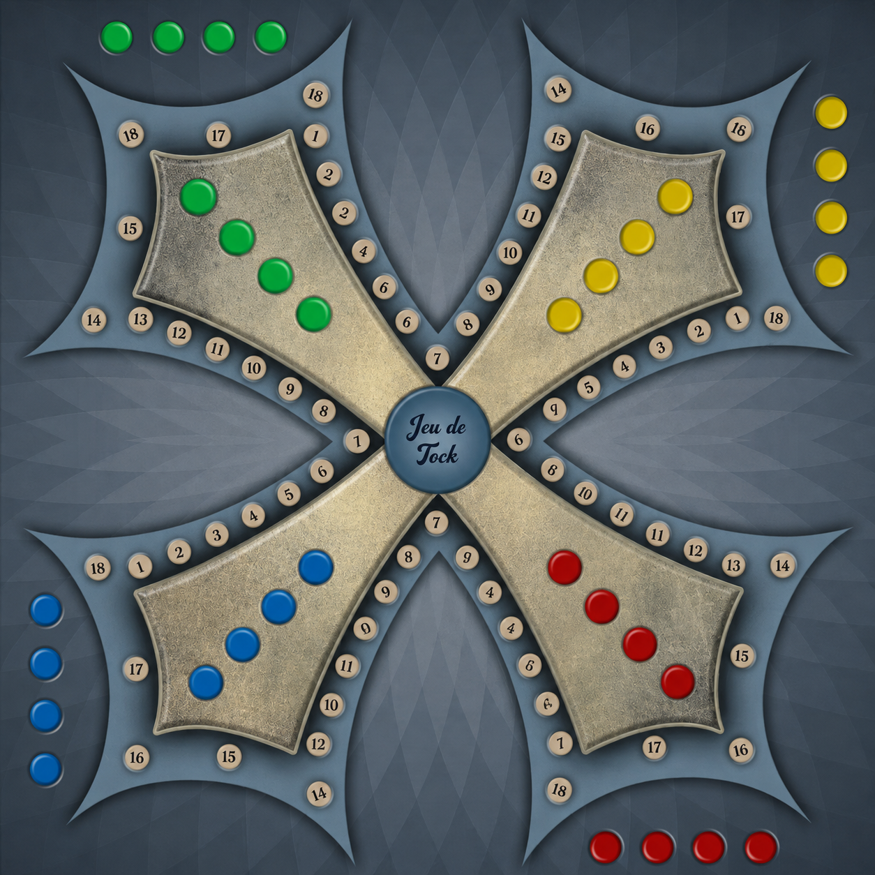 Tapis jeux de Tock bleu – 60 x 60 cm