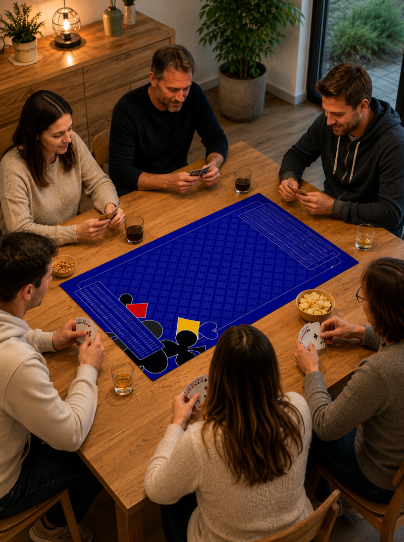Tapis de Belote Bleu – 60 x 100 cm