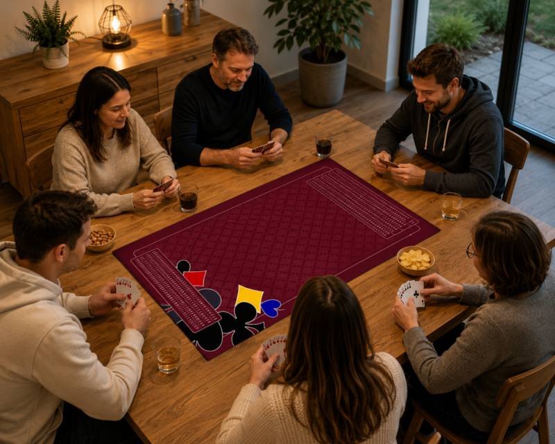 Tapis de Belote bordeaux – 60 x 100 cm