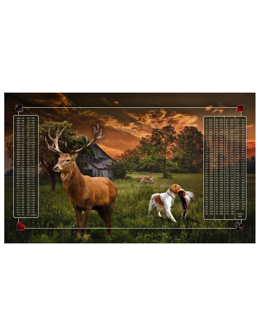 Tapis de Belote cerf – 60 x 100 cm