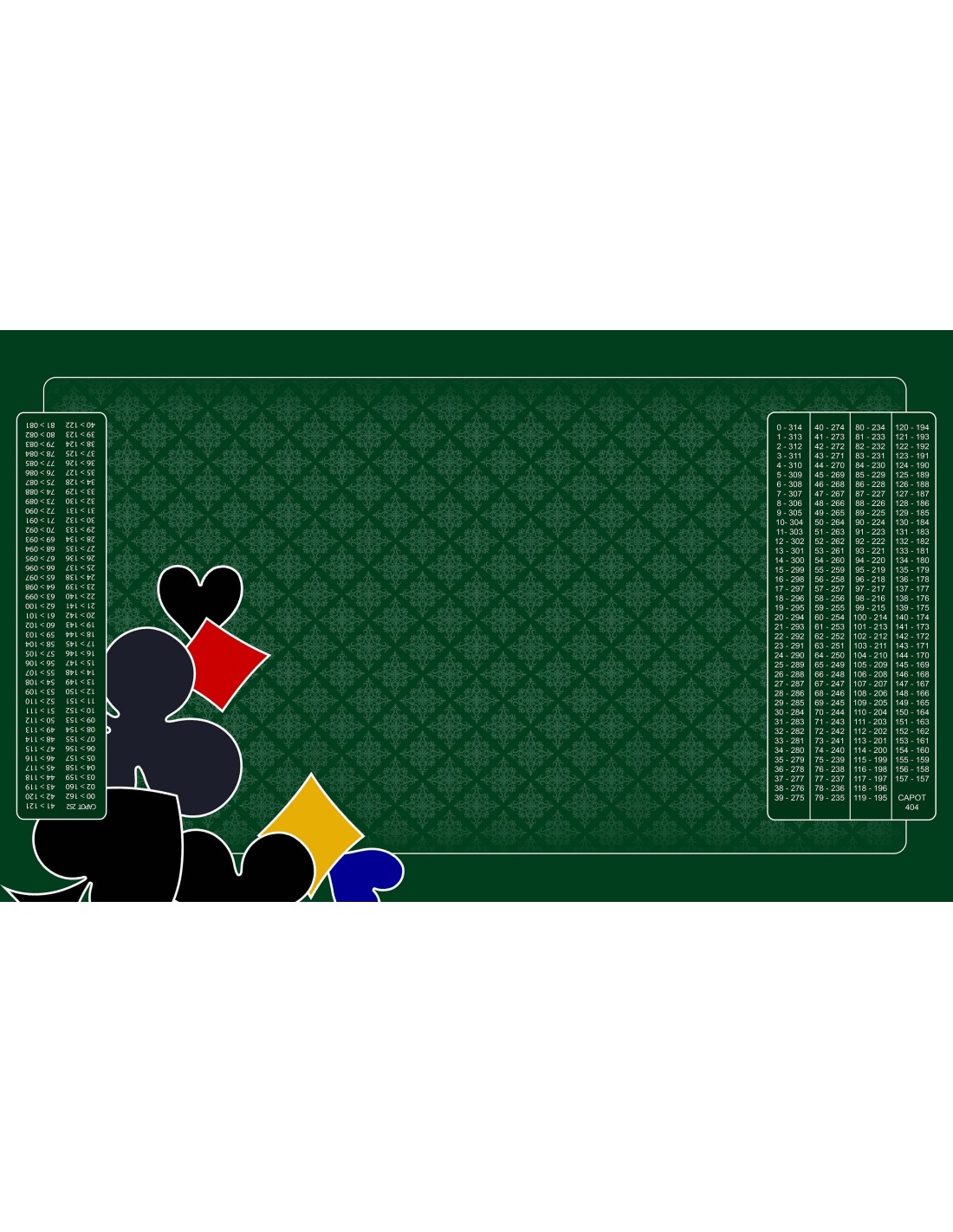 Tapis de Belote vert– 60 x 100 cm