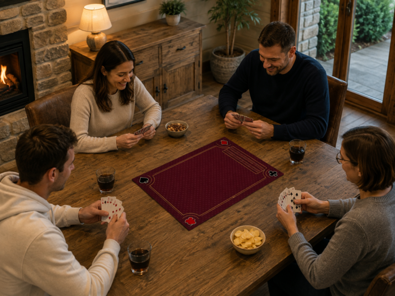 Tapis de Belote royal rouge – 60×40 cm