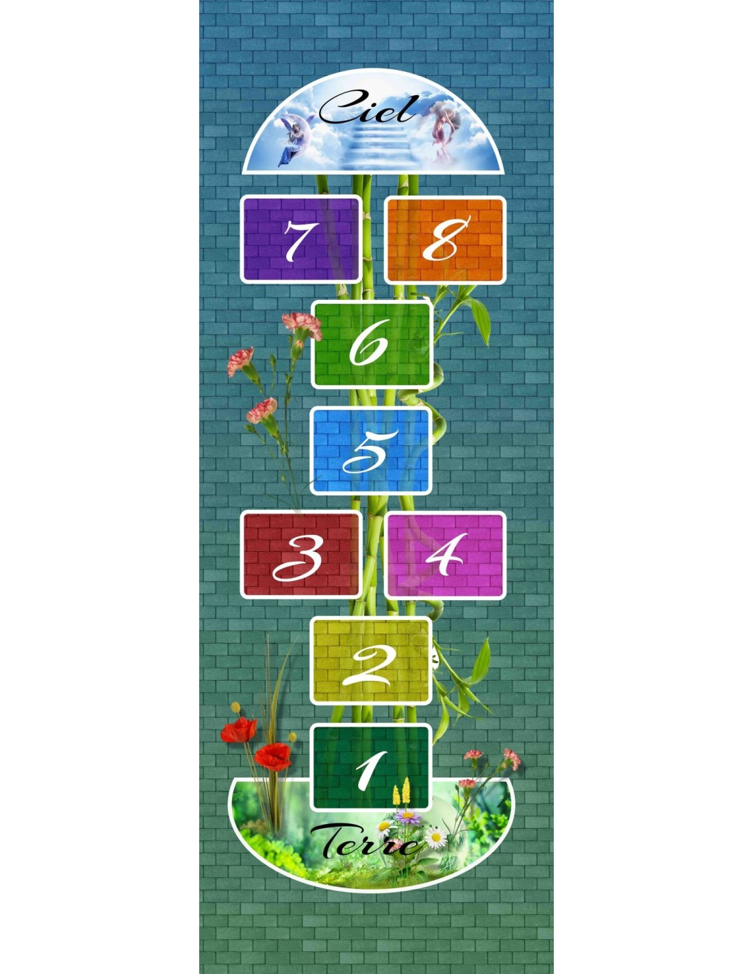 Tapis de marelle bleu – 65 X 180 cm