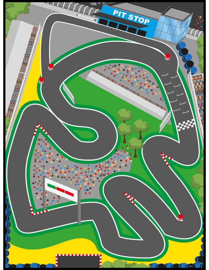 Tapis de jeux enfants circuit – 90 X 120 cm