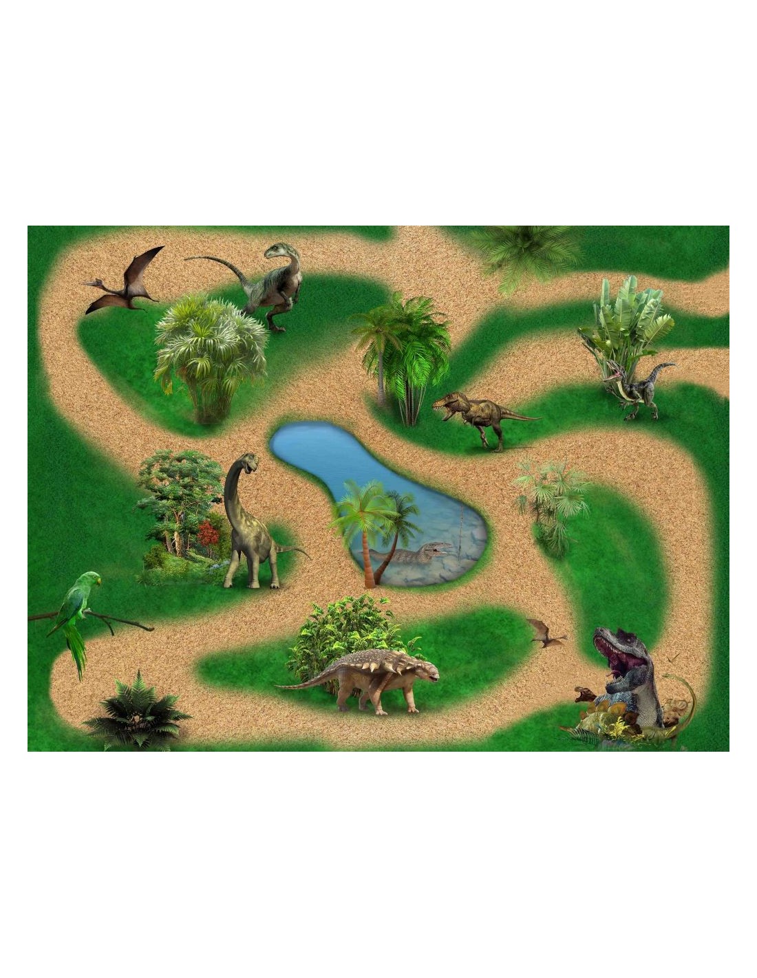 Tapis de jeux enfants dinosaure – 90 X 120 cm
