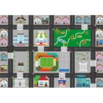 Tapis de jeux enfants ville – 90 X 120 cm