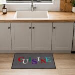 Tapis décoratif en fibre de nylon 50x75 motif cuisine