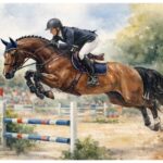 Tapis de bureau cheval saut équitation – 35 x 61 cm