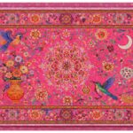 Tapis de bureau fleurs bohème rose – 35 x 61 cm