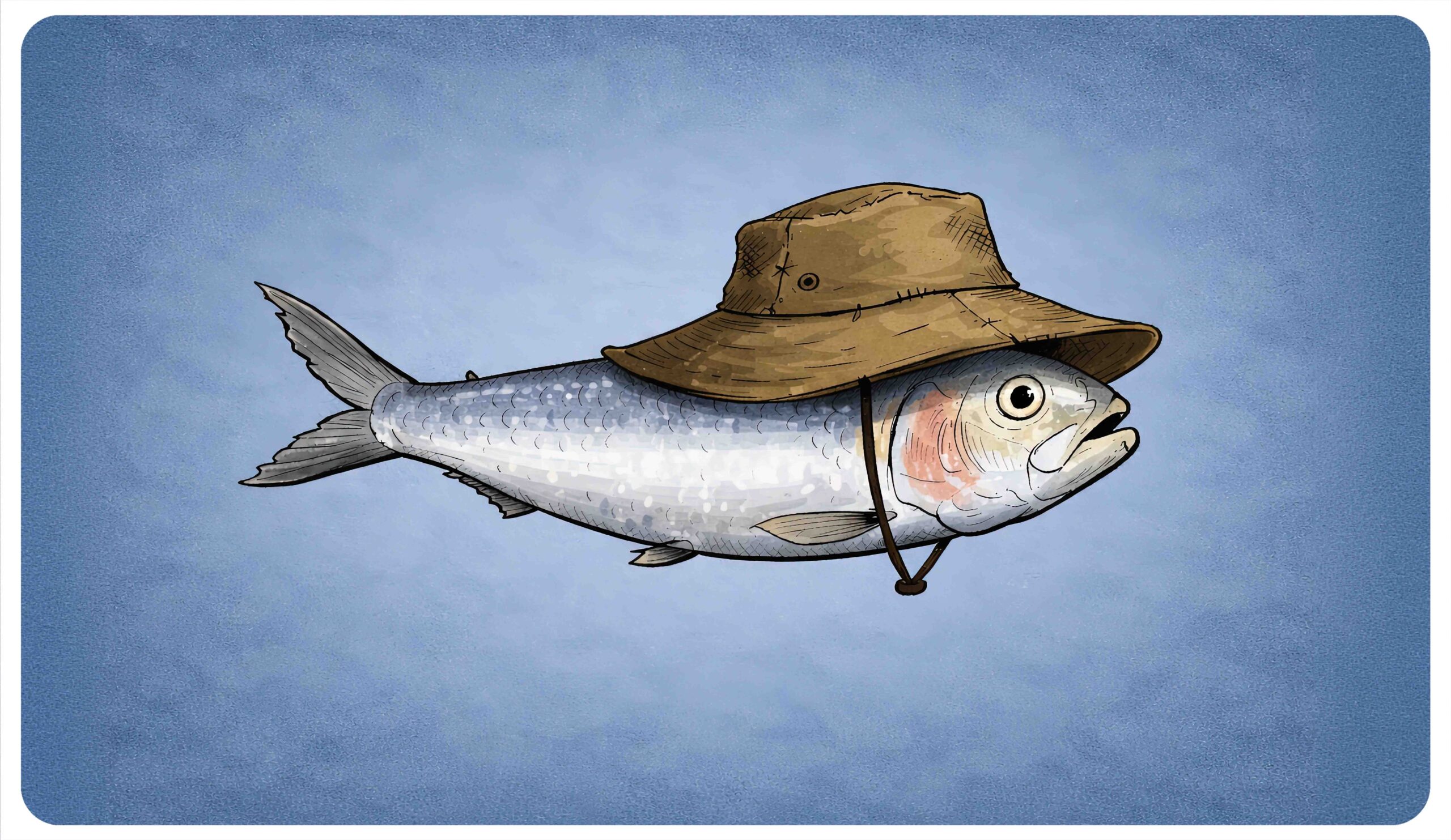 Tapis de bureau poisson chapeau – 35 x 61 cm