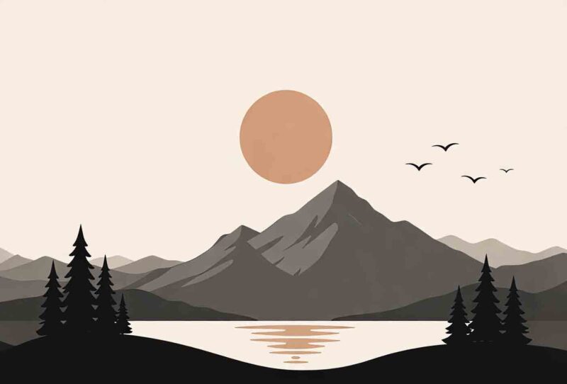 Tapis de Souris montagne minimaliste